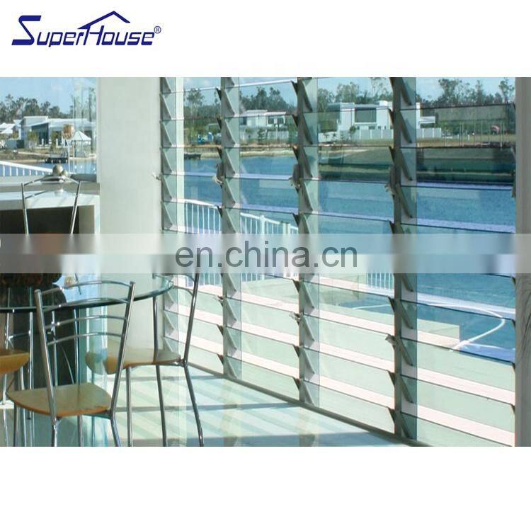 Superhouse australia use high quality glass fixed louver window aluminium adjustable louver window for villa