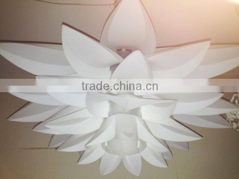 new design hot sale fashion pp material petal flower shape lamp pendant light
