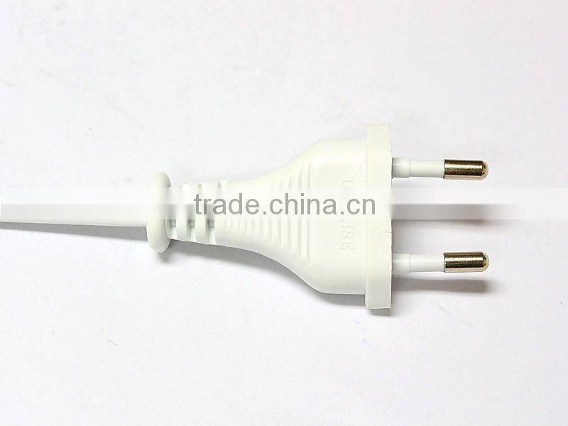 EU 2 prong power cord plug of VDE approval