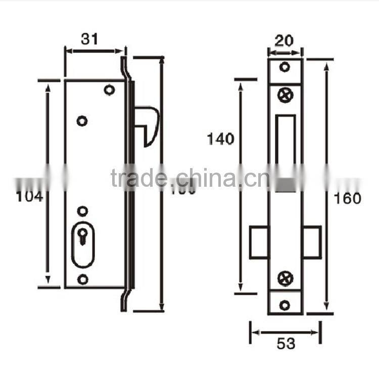 Good quality good selling iron door lock for aluminium and wooden door