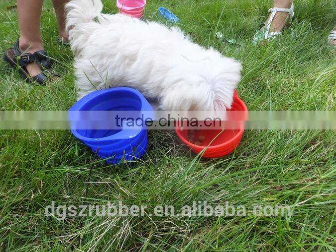 Collapsible cute silicone pet food bowl