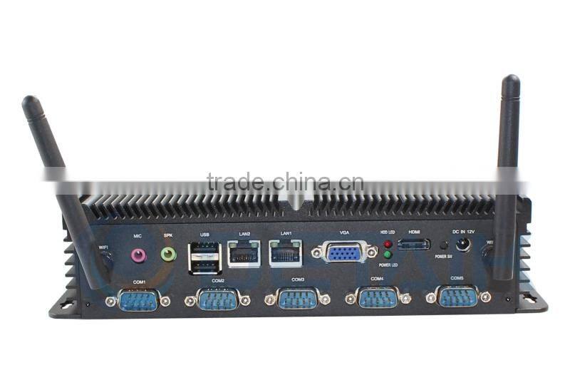 Detaik DBOX258 Fanless Mini PC / 6 COM + 4 USB2.0 + 1 VGA / Dual LAN Ports