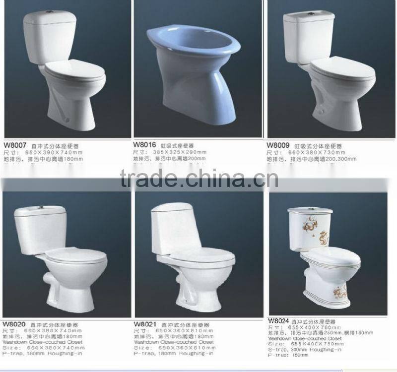 Made in China santary ware washdown two -piece bathroom toilet W8001
