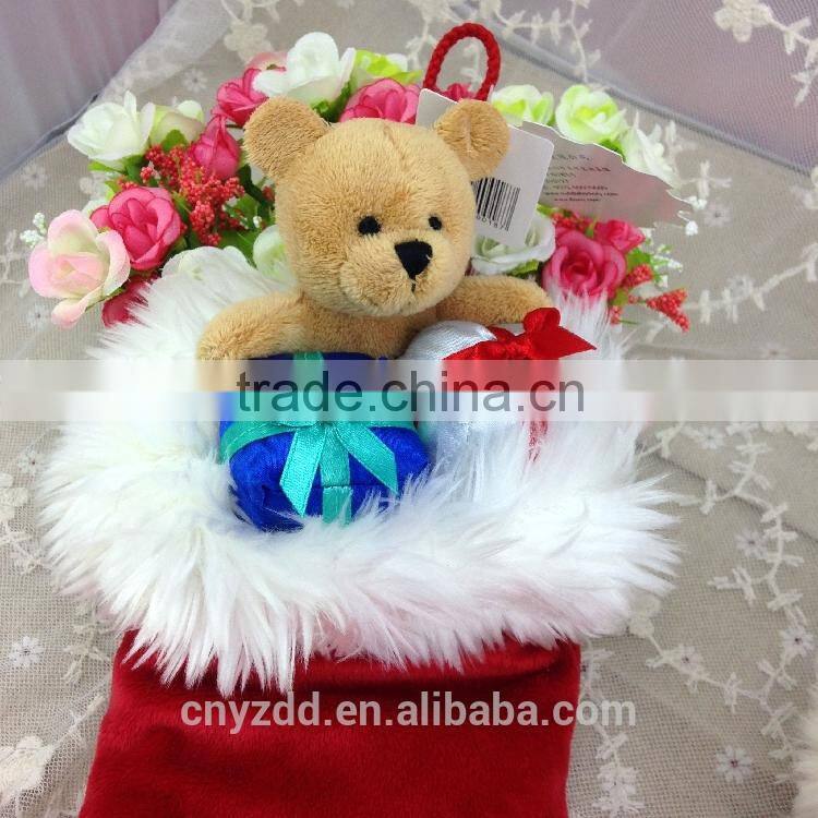 Christmas Decoration /Soft Christmas Sock Docorated by Bear
