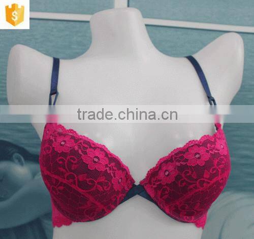 Pink full lace ladies bra,push-up sexy mature bra,women bra