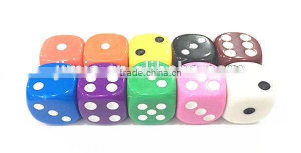 16mm custom acrylic 6 sided colored normal dot dice game set