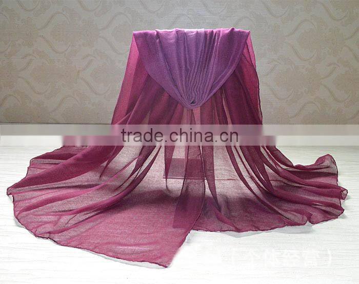 Trend All-match Long Large Gradient Color Ladies' Foulard Scarf Muslim Hijabs