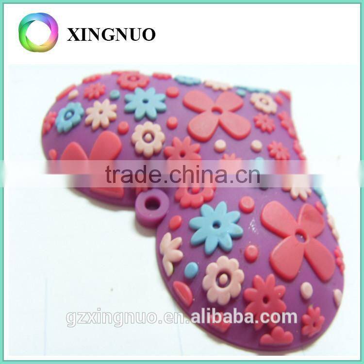 High qualiy 3d heart shape hard pvc rubber key chain