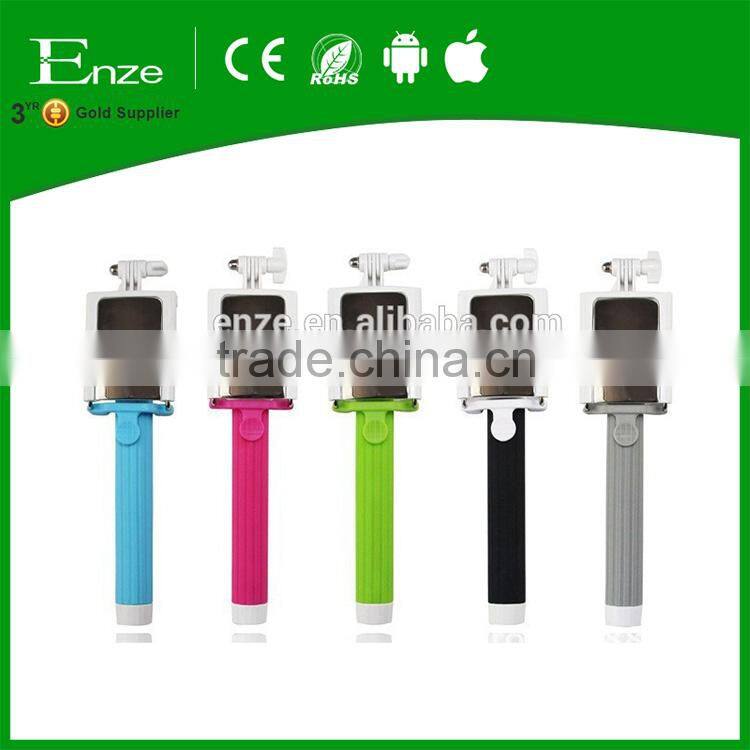 wireless colorful mini handheld monopod bluetooth selfie stick with mirror for all phones