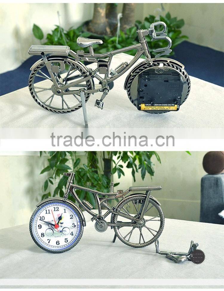 fashion styple bicycle shape desk clock bicycle alarm time clock retro table clock