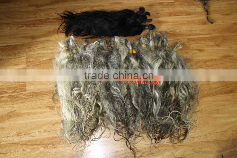 unprocessed grey human hair extensions gray human hair