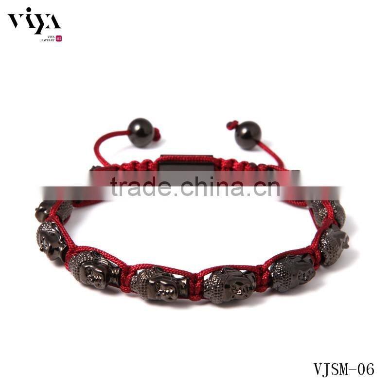 2016 royal blue natural square beads bracelets wholesale jewelry with round beads pendants unisex knotted accessory