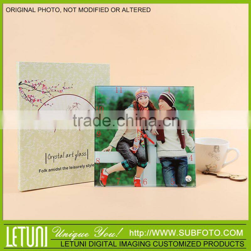 photo glass gift clock