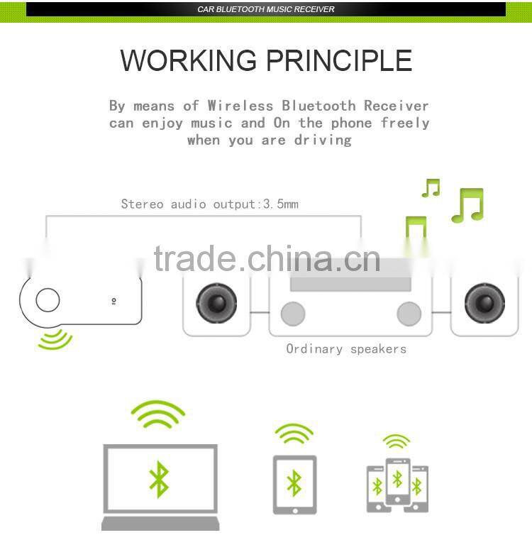 Wireless Audio Bluetooth Music Receiver for Cell phone and computer,3.5mm Audio Cable Bluetooth Music Receiver