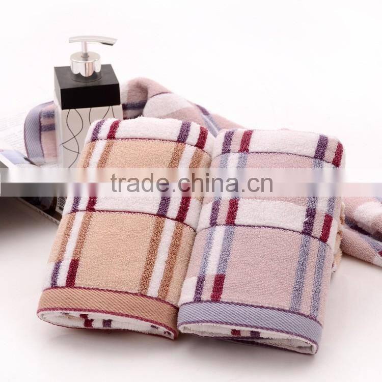 hot sale good qulity 100% cotton face towel wholesale plaid towel