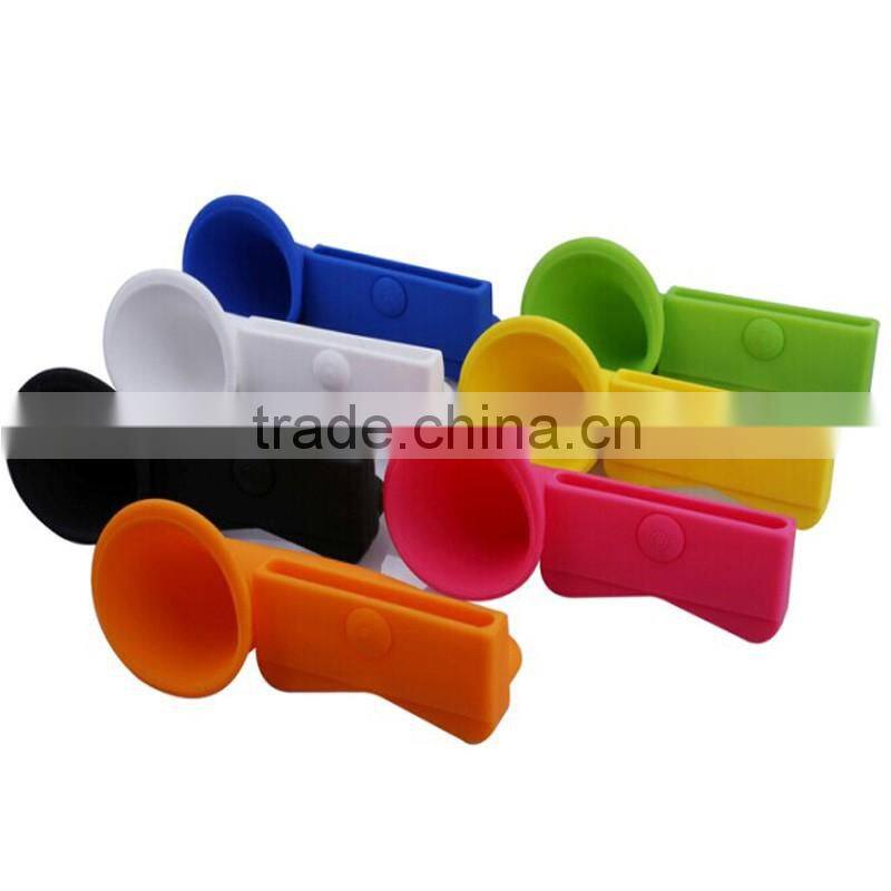 Hot Portable Soft Silicone Sound Amplifier Loud-speaker Horn Stand for iPhone 5