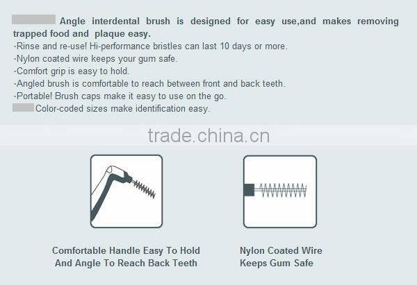 "L" style Interdental Brush Picks SSS, SS, S, M, China manufacturer, OEM offered