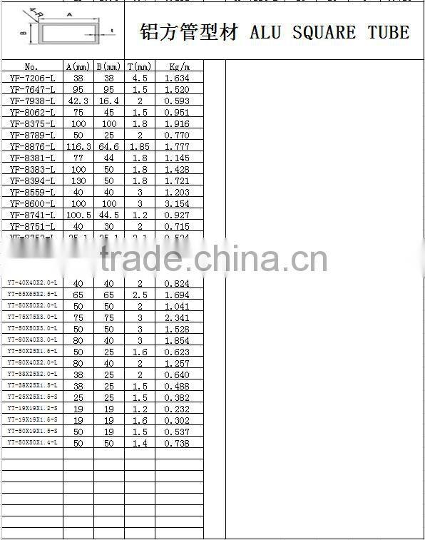 6063 Aluminum Rectangle Tube