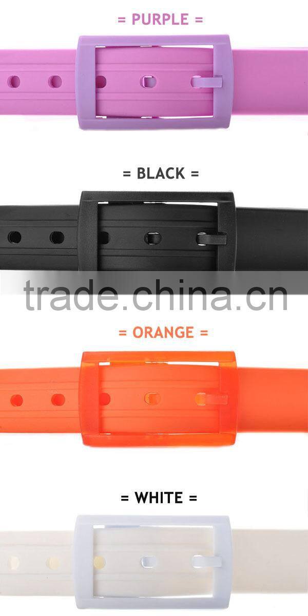 High Quality Eco-friendly Silicone Belt Silicone Jelly Belt with Plastic Buckle