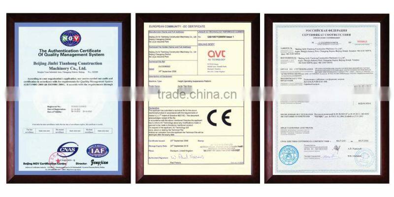 Aluminum suspended platform ZLP630 cradle to UAE