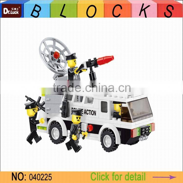 ABS mini Police Car Block toy Set police bricks