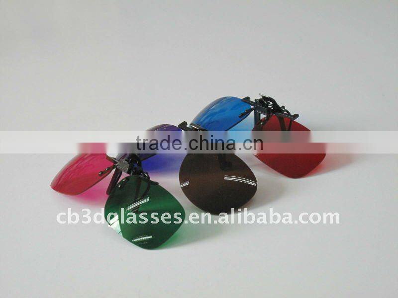 durable 3d plastic amber-blue glasses with PC material