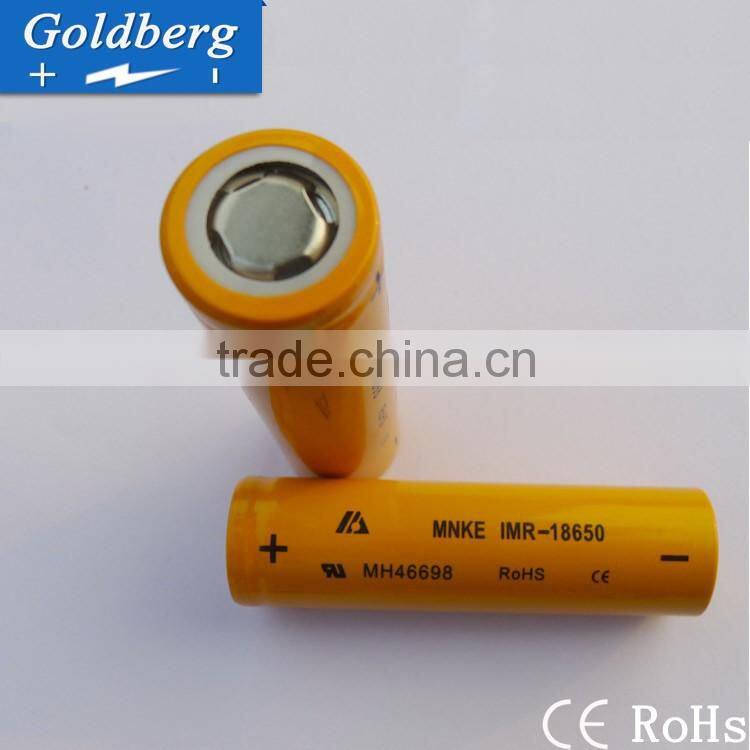In stock original wholesale mnke IMR 18650 1600mah 30A 3.7V high drain battery /high discharge 30A big mods battery
