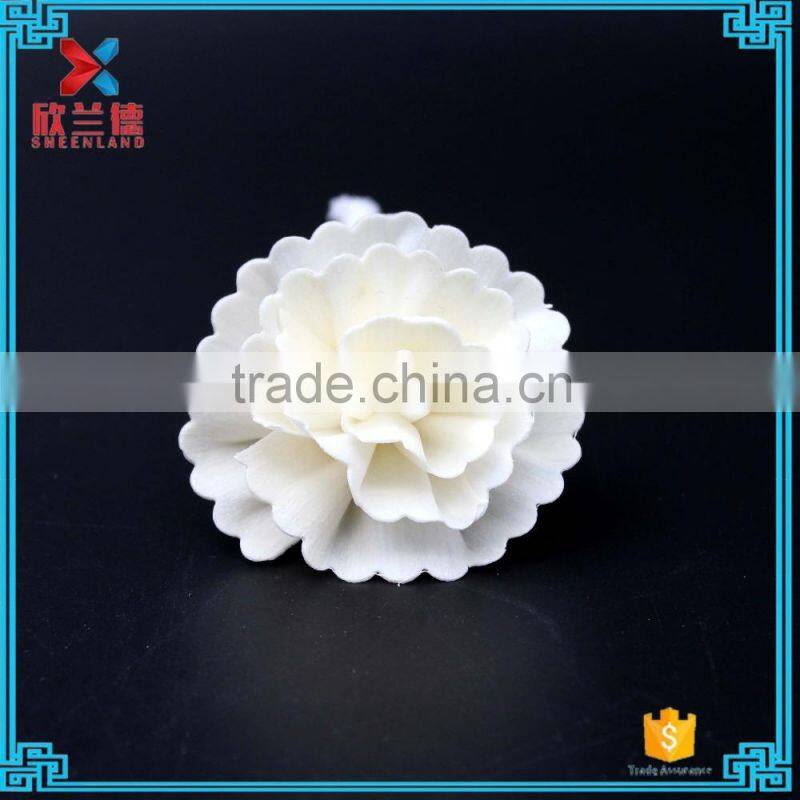 Cheap home scents 6cm rose handmade white sola flower for home diffuser