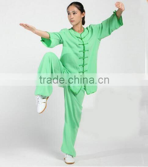 2016 latest Cotton & Silk Tai Chi Uniforms Womens Girls Wushu suit daily exercise clothes