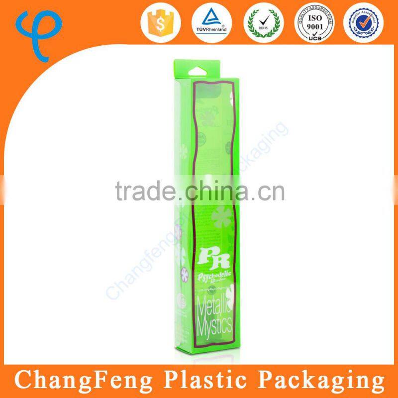 Customized Green Rectangular Clear Plastic Box with Handle