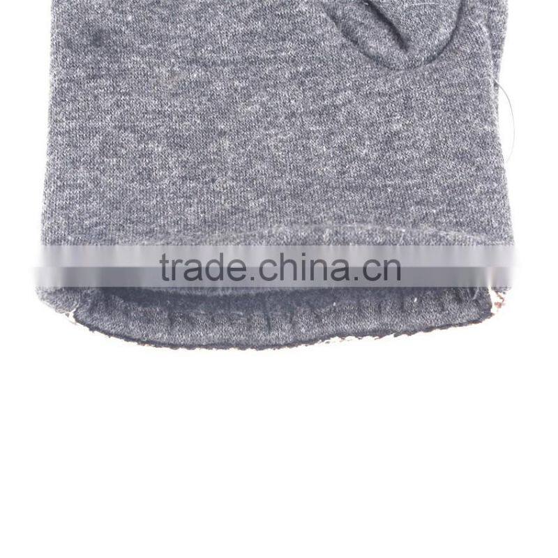 Gray plaid mirco velvet touch screen men gloves metal rivets