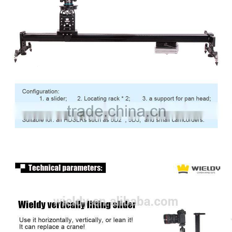 Portable Wieldy Load 8 Kg Video DSLR Slider Pan Tilt Head Rail for 5D2 5D3