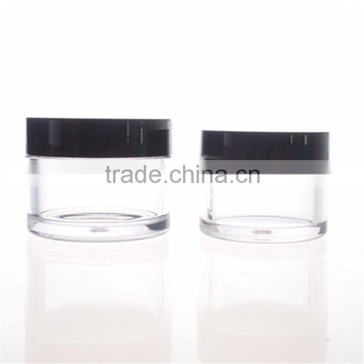 PET plastic Round empty cream plastic jar clear empty plastic jar cosmetic packaging