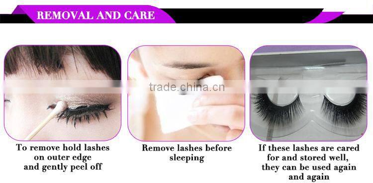 Private label package 100% real siberian mink fur 3D strip lashes