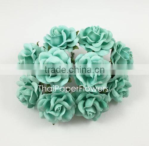 Aqua Blue large Handmade Mulberry Paper Flower, Wedding Party, Scrap-booking Crafts