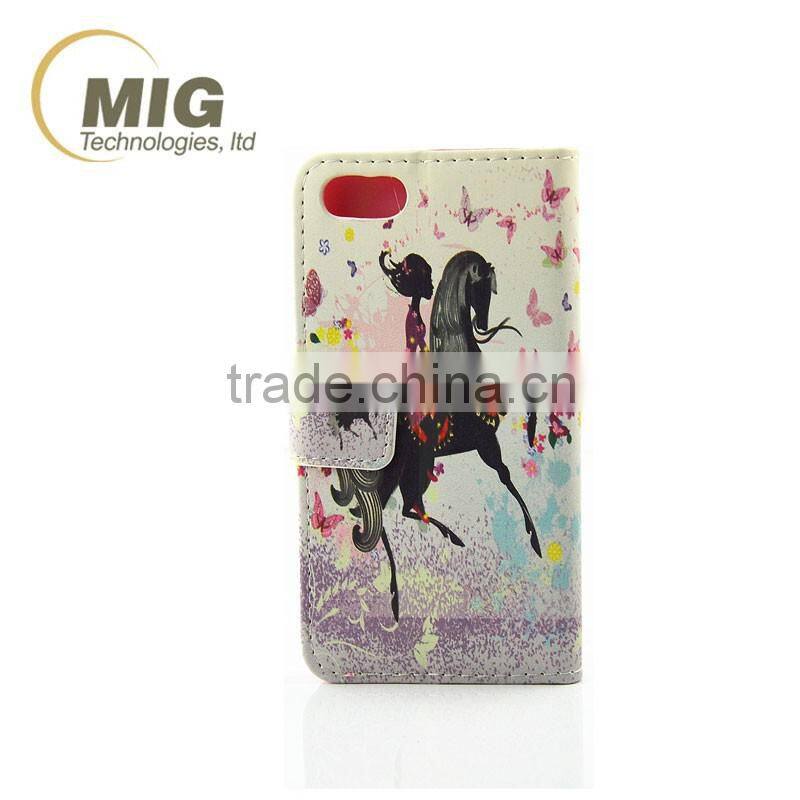 Happniess Girl leather case, wallet case stand cover for iphone 7, for new iphone cover