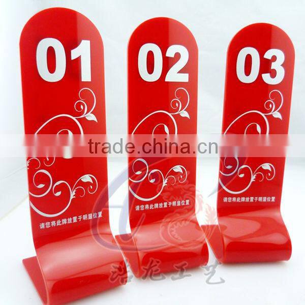 Customized printed Acrylic Table numbers for restaurant