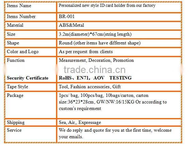 ABS case logo mini swivel badge reel with alligator clip with OEM serive from our factory