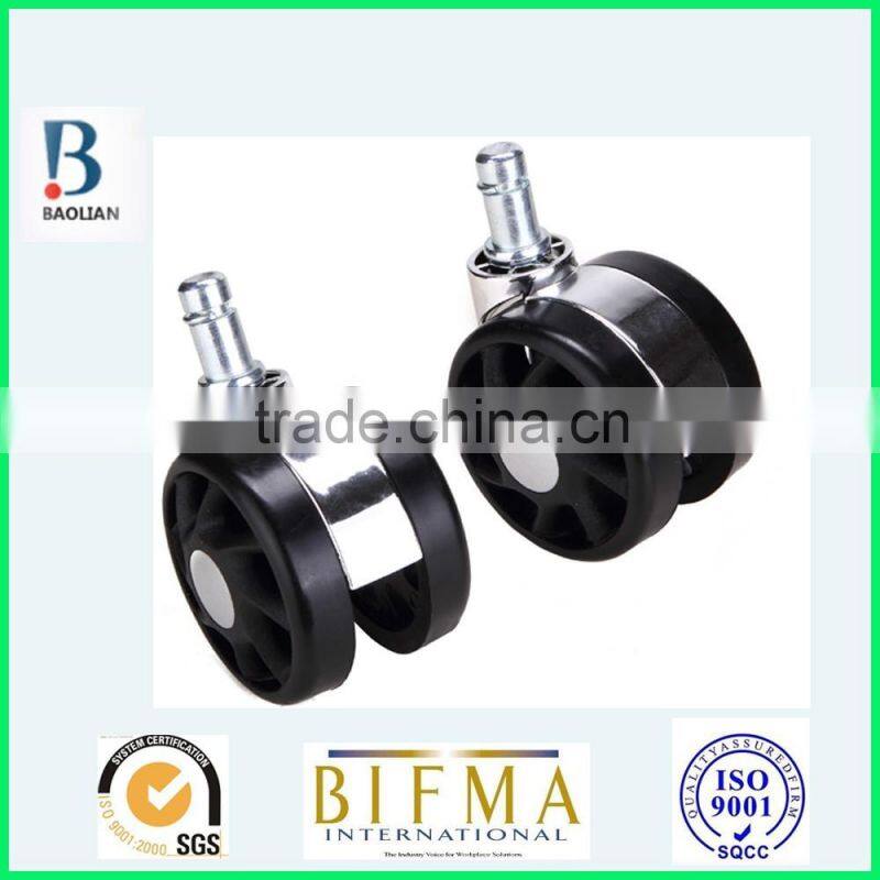 BL swivel electroplated 2.5 inch nylon furniture or medical caster wheels with steel grip ring