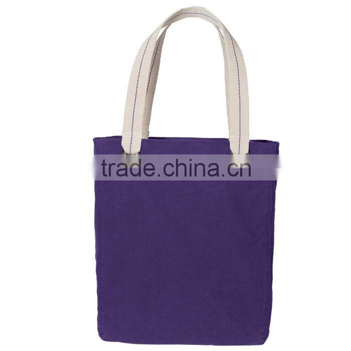 100% Garment Washed Cotton Canvas Tote Bag
