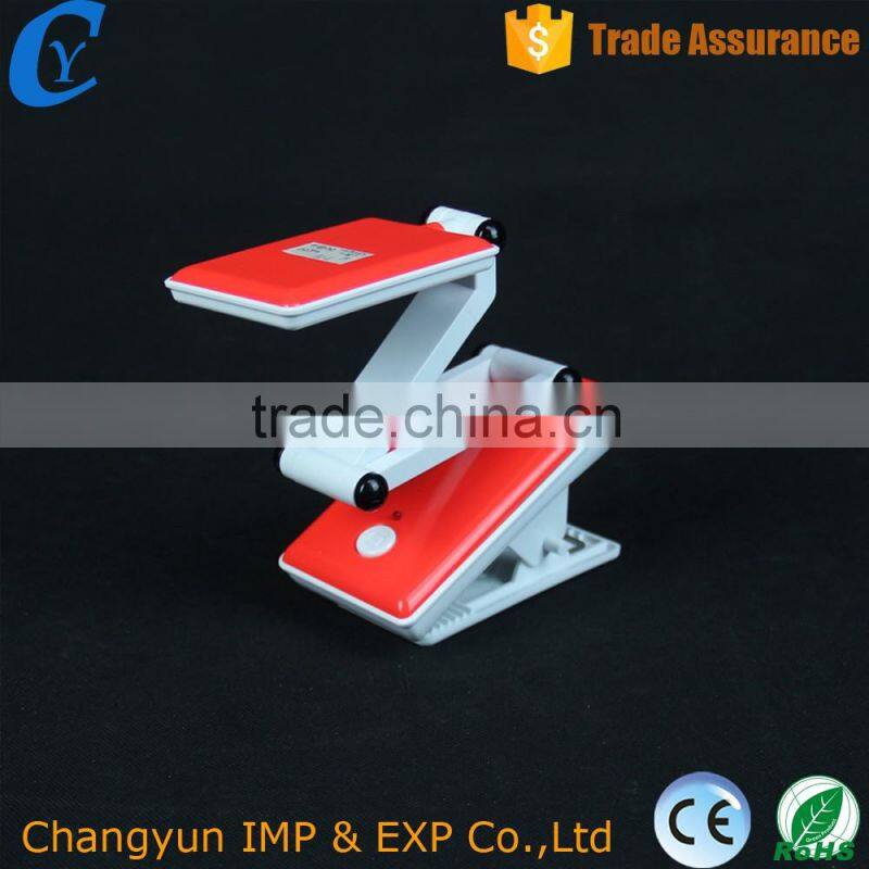 Red Foldable Plastic Office Reading Lamp Fixable Table Lamp