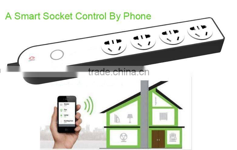 Wifi remote control extension sockets 2000W 10A 4 sockets switches timing smart power strip