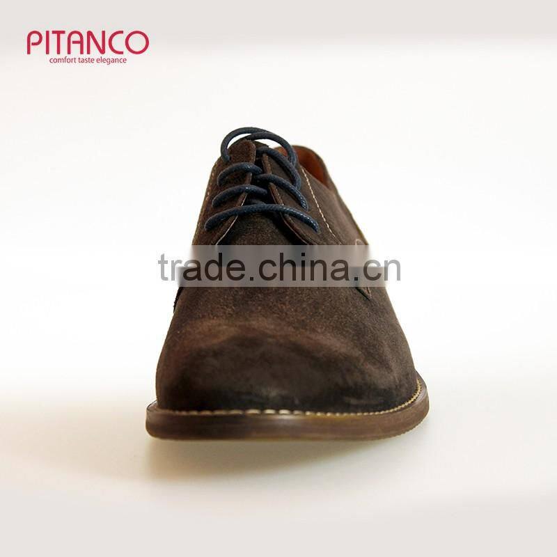 New style swede leather lace-up dress shoes for men