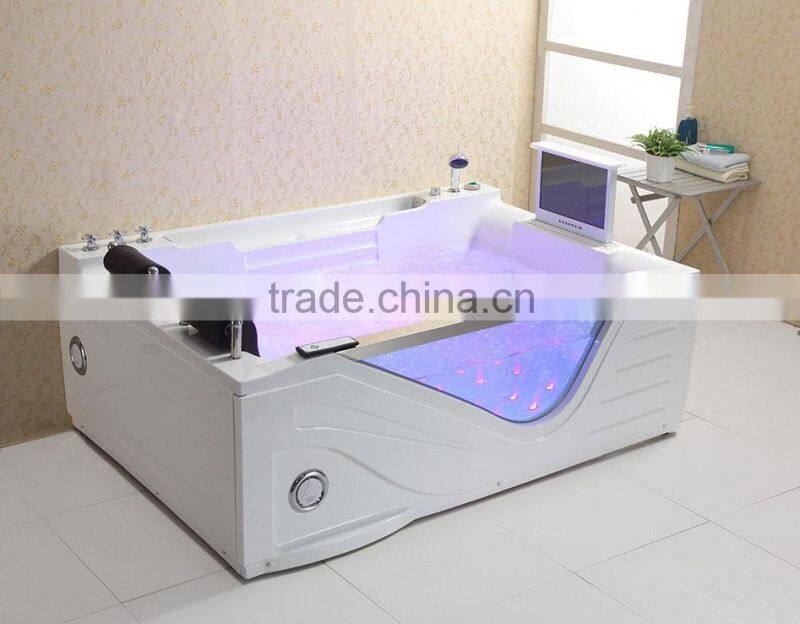Corner CE white color acylic whirlpool japanese hot tub