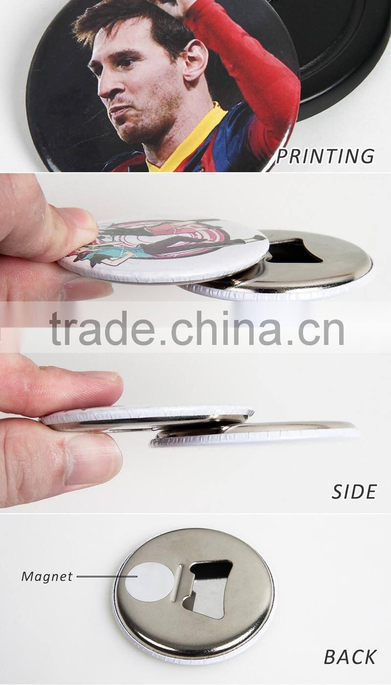 HOT SELL custom made digital printed bottle opener with magnet