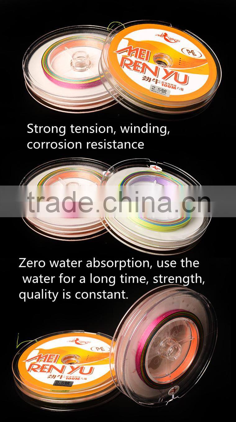 Stock available multifilament 8 weave hand line fishing