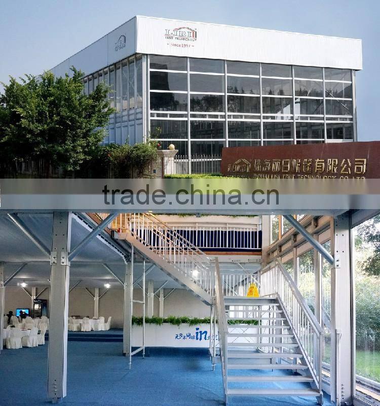 Cube Tent with Two Decks, Thermal Insulation Roof and Glass Wall System