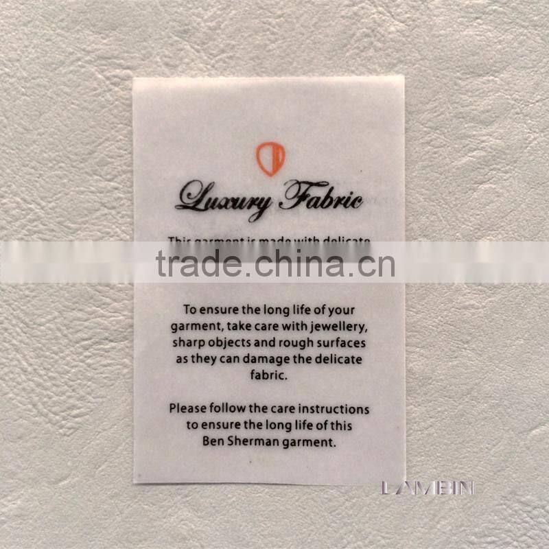 Silk screen printed main label tag for women's moding underwear