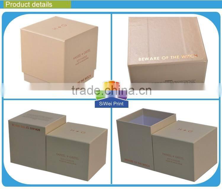 2016 logo printing and custom design candle box packaging,gift box packaging, paper box manufacturer