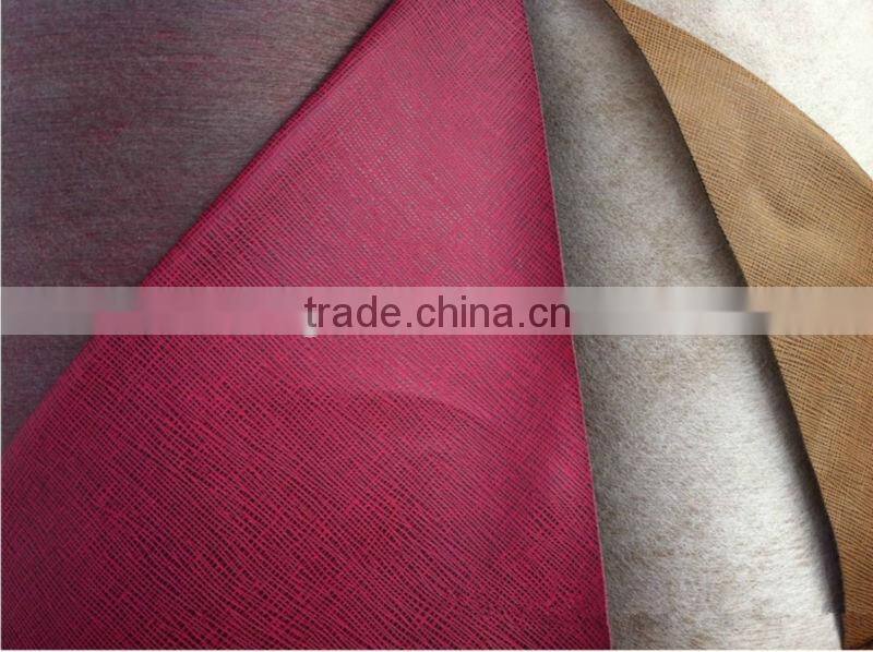Artificial PVC cross pattern /Toothpick grain leather for shoese ,bag ,handbag....